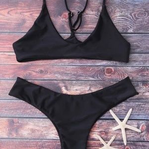 🆕 Zaful Spaghetti Strap Thong Bikini Set